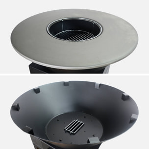 Brasero barbecue Ø81,5cm avec grille de cuisson, stockage bois et housse MOMBACHO