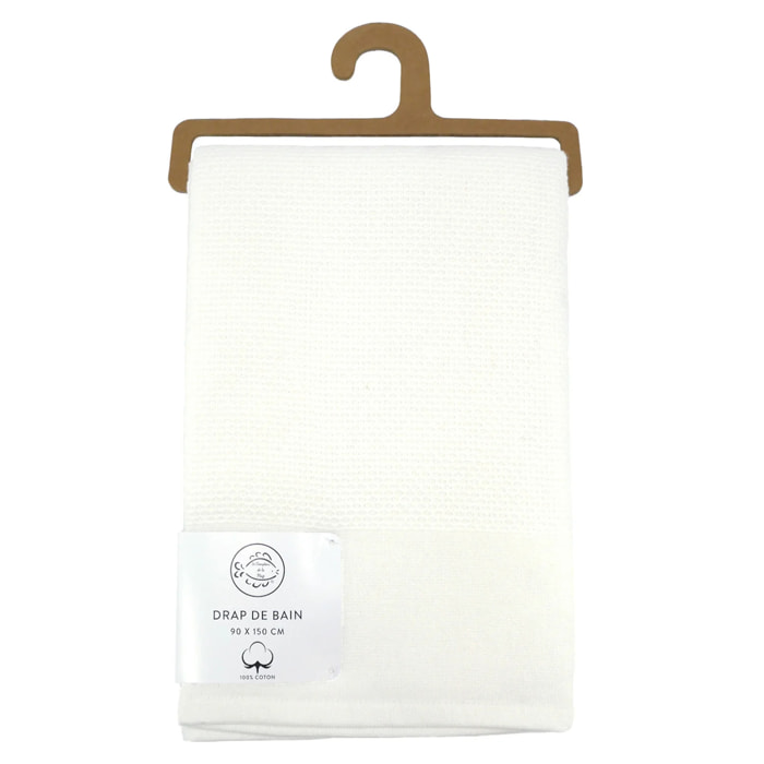 Drap de bain 90x150cm 355g/m² - Waffle blanc
