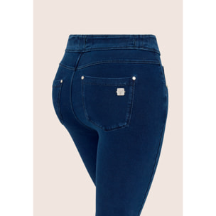 Pantaloni N.O.W.® skinny vita media in jersey effetto denim