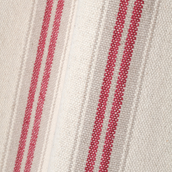 Rideau 100% Coton  - Effet tapissier d'antan - Rouge