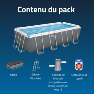 Bestway Piscine hors sol tubulaire rectangulaire Bestway Steel Pro Max 488 x 244 x 122 cm gris