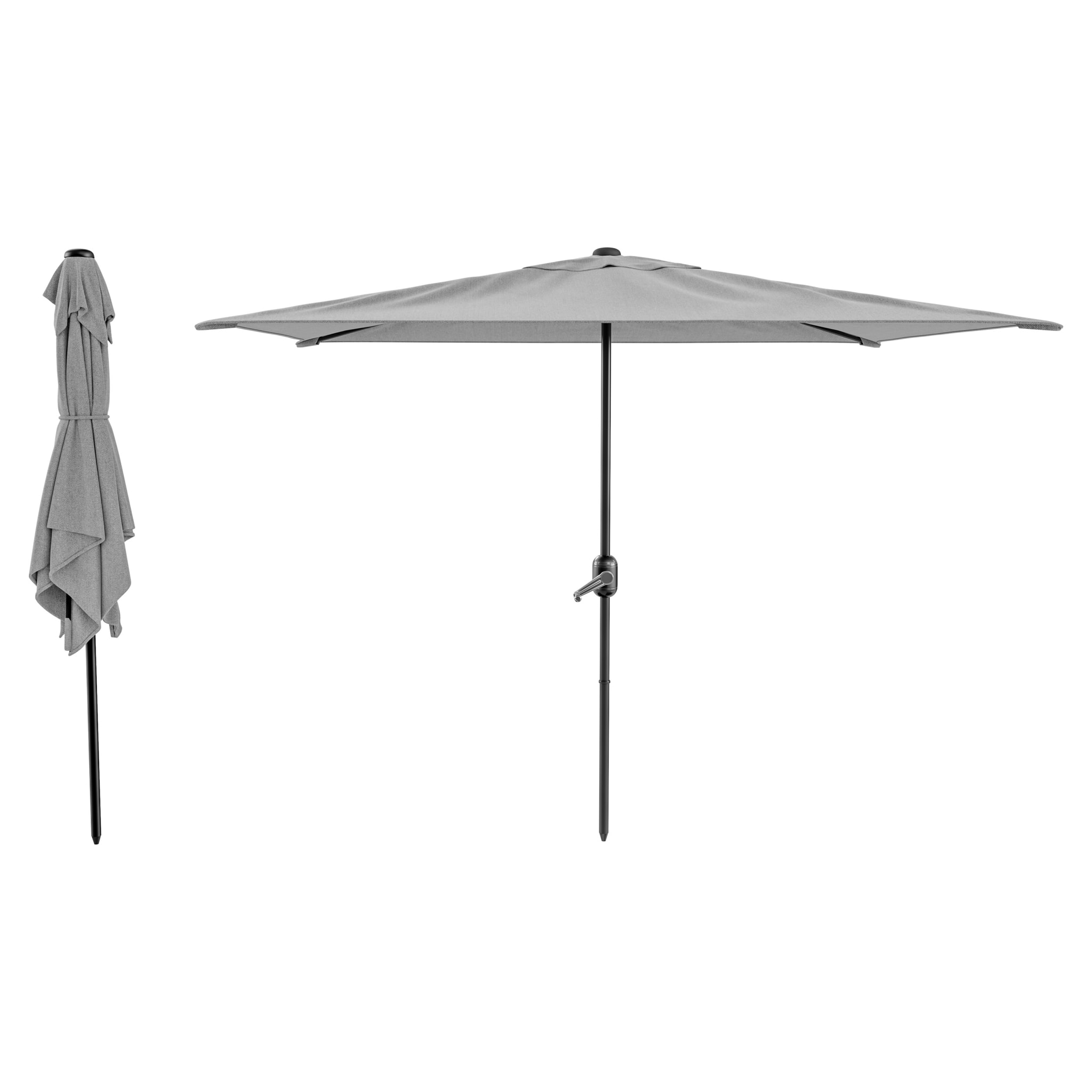 Ombrellone Rettangolare 3x2 M Da Giardino Parasole Per Balcone Con Air Vent Apertura A Manovella Anti UV Idrorepellente Mare Spiaggia Piscina Grigio