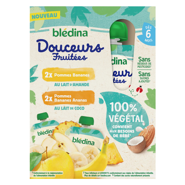 16 Gourdes 100% Végétales 4x(4x90g) - Blédina Dès 6 Mois