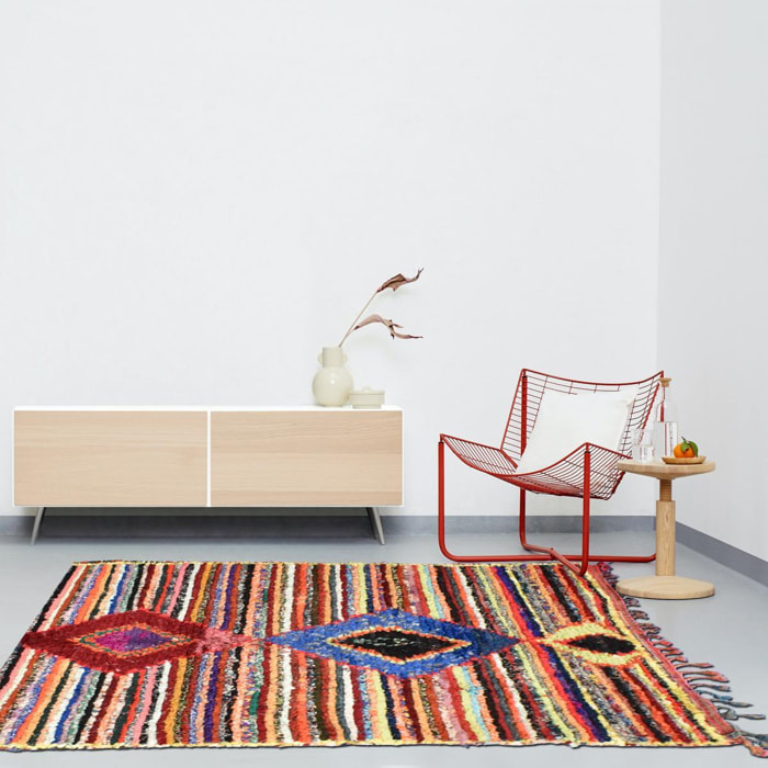 Authentique tapis Berbère Becharouite, entièrement noué main au Maroc