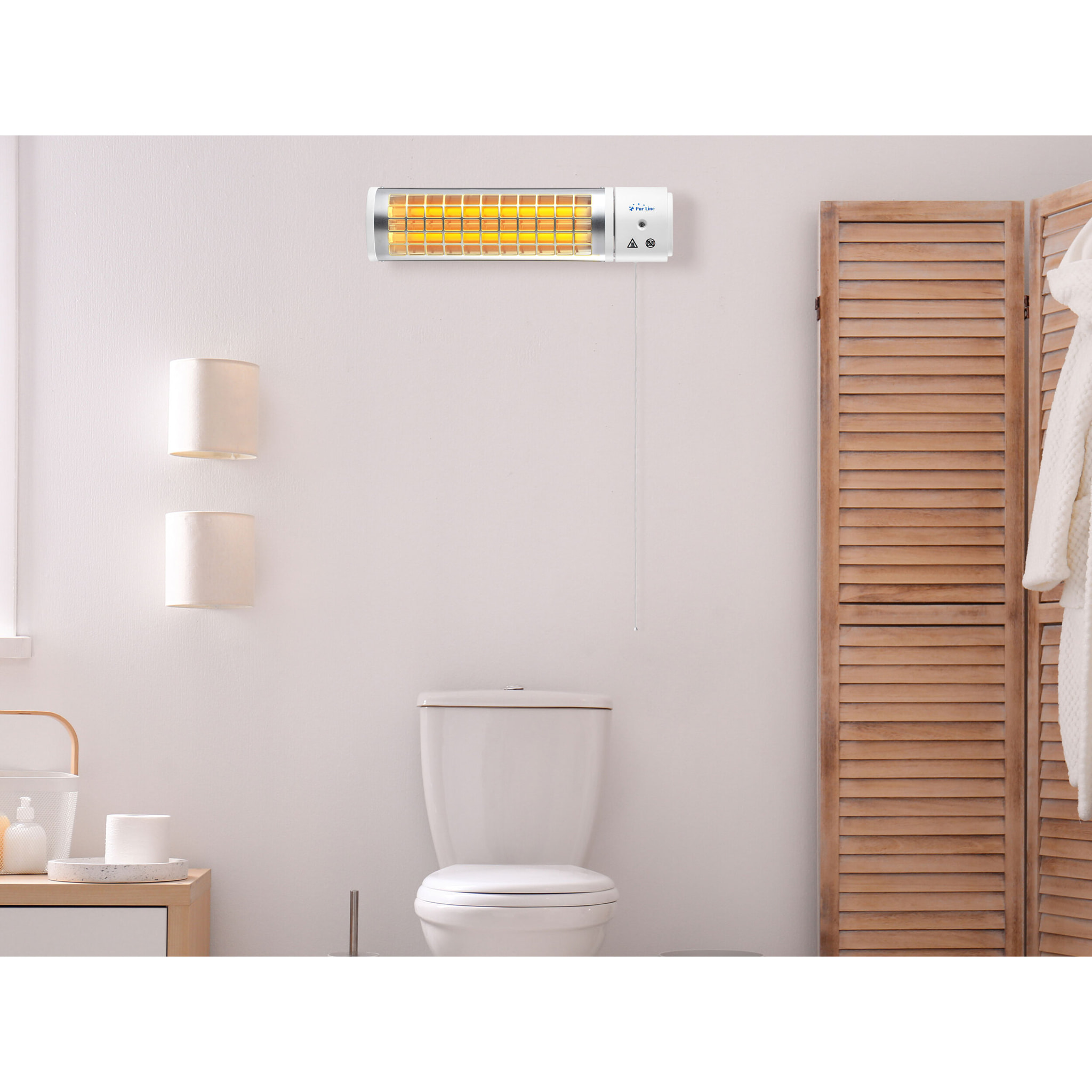 Chauffage halogène 1200W pour salle de bain