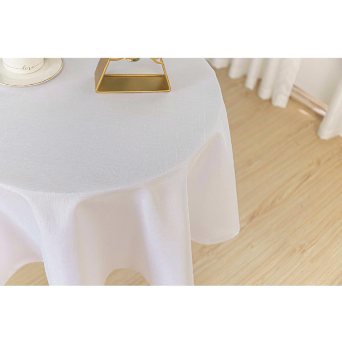 Nappe anti tache unie blanc ronde 160 cm