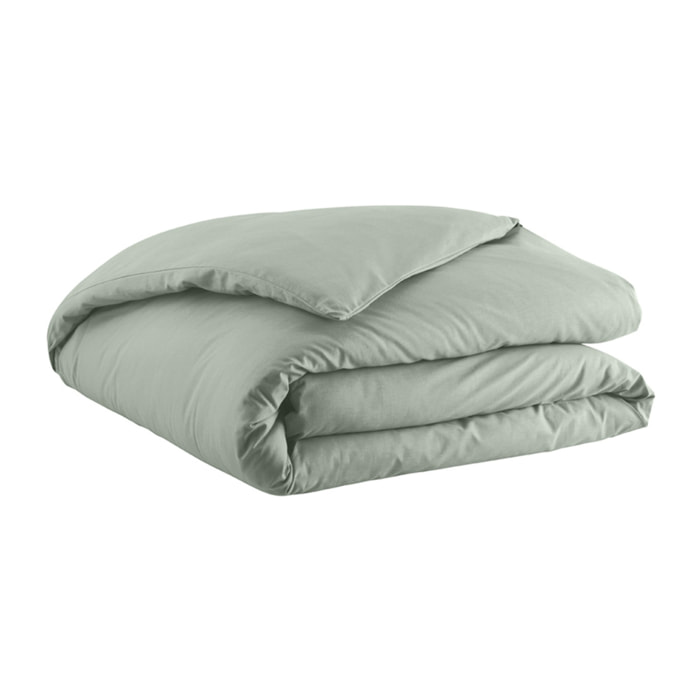 Housse de couette unie en coton, Made in France, TOUT DOUX , Vert Aloe