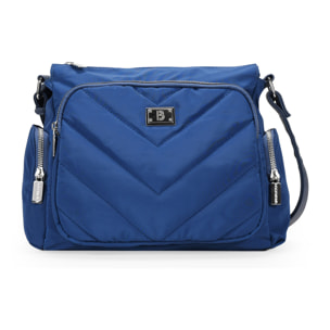 Bolso bandolera azul con bolsillos