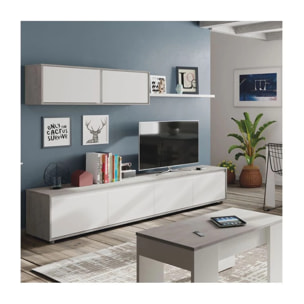 Salón Alida Blanco Artik (Blanco Mate) - Gris Cemento