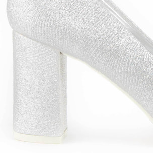 Zapato De Tacón - Plateado - Altura: 8 Cm