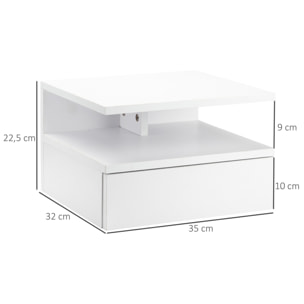 Set de 2 Mesitas de Noche de Madera 35x32x22,5 cm Blanco