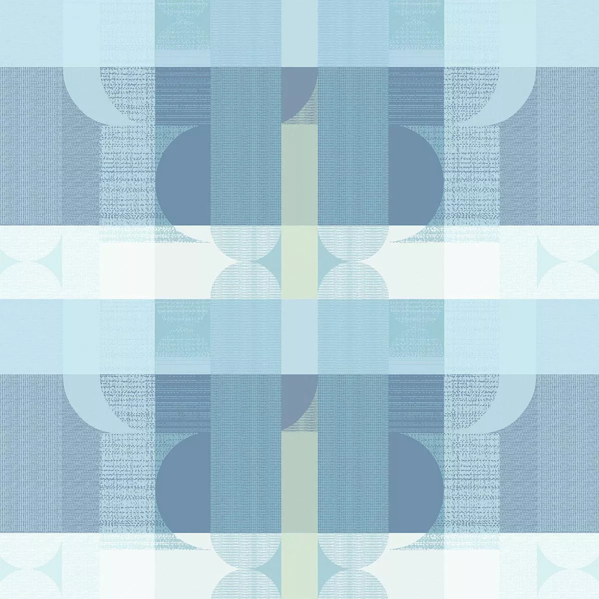 Nappe pur coton enduit 220 g/m² motif jacquard bleu vert Mille textures bleu