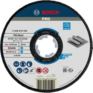 Disque Expert X-Lock Metal BOSCH 125x1.6 plat - 2608619254