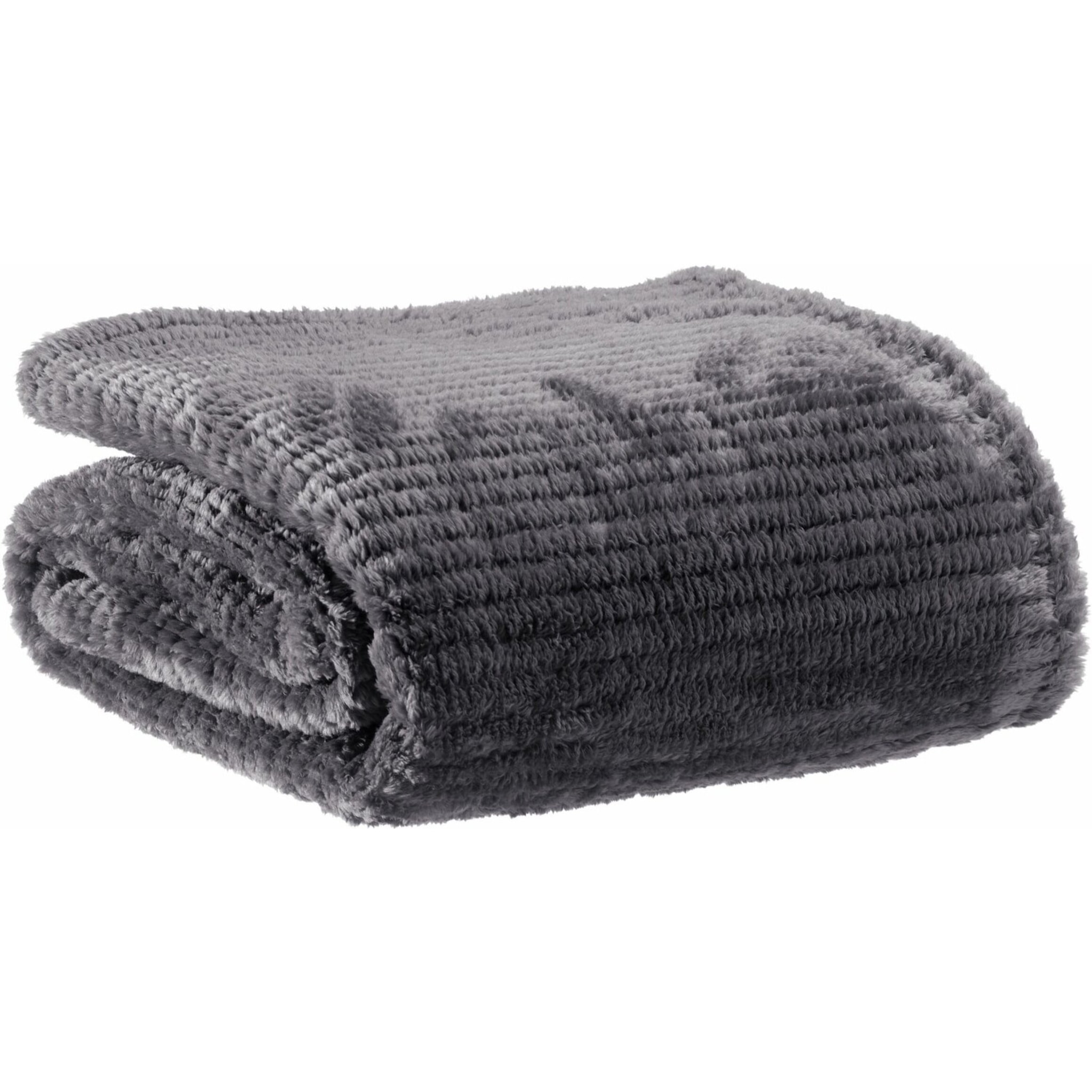 Plaid saya 100% polyester graphite