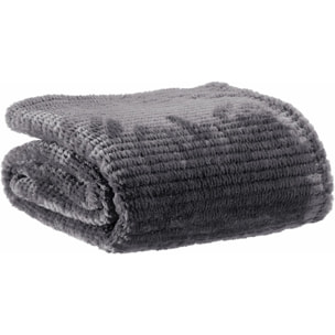 Plaid saya 100% polyester graphite
