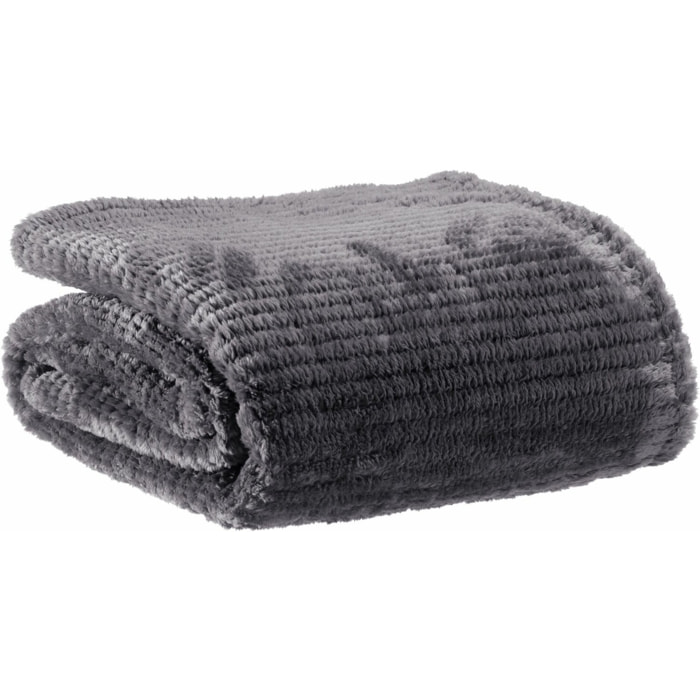 Plaid saya 100% polyester graphite