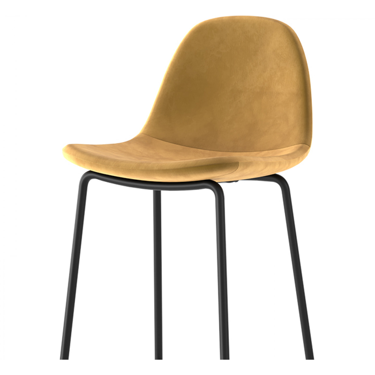 Lot de 2 chaises de bar en velours jaune 75 cm - Henrik