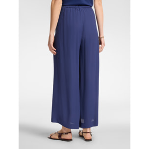 Elena Mirò - Pantalón ancho con pinzas - Azul