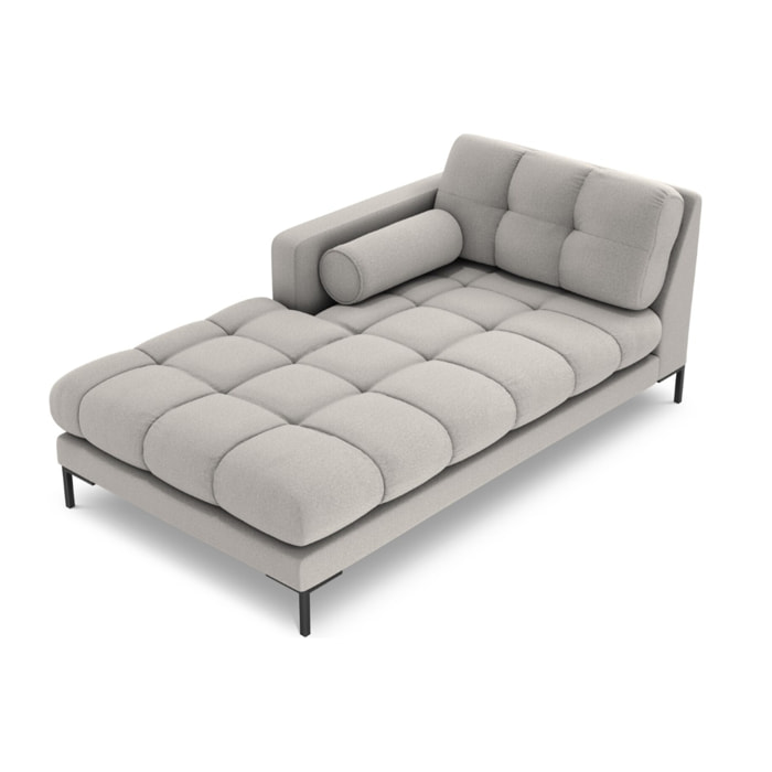Méridienne gauche "Bali" en tissu structurel gris clair