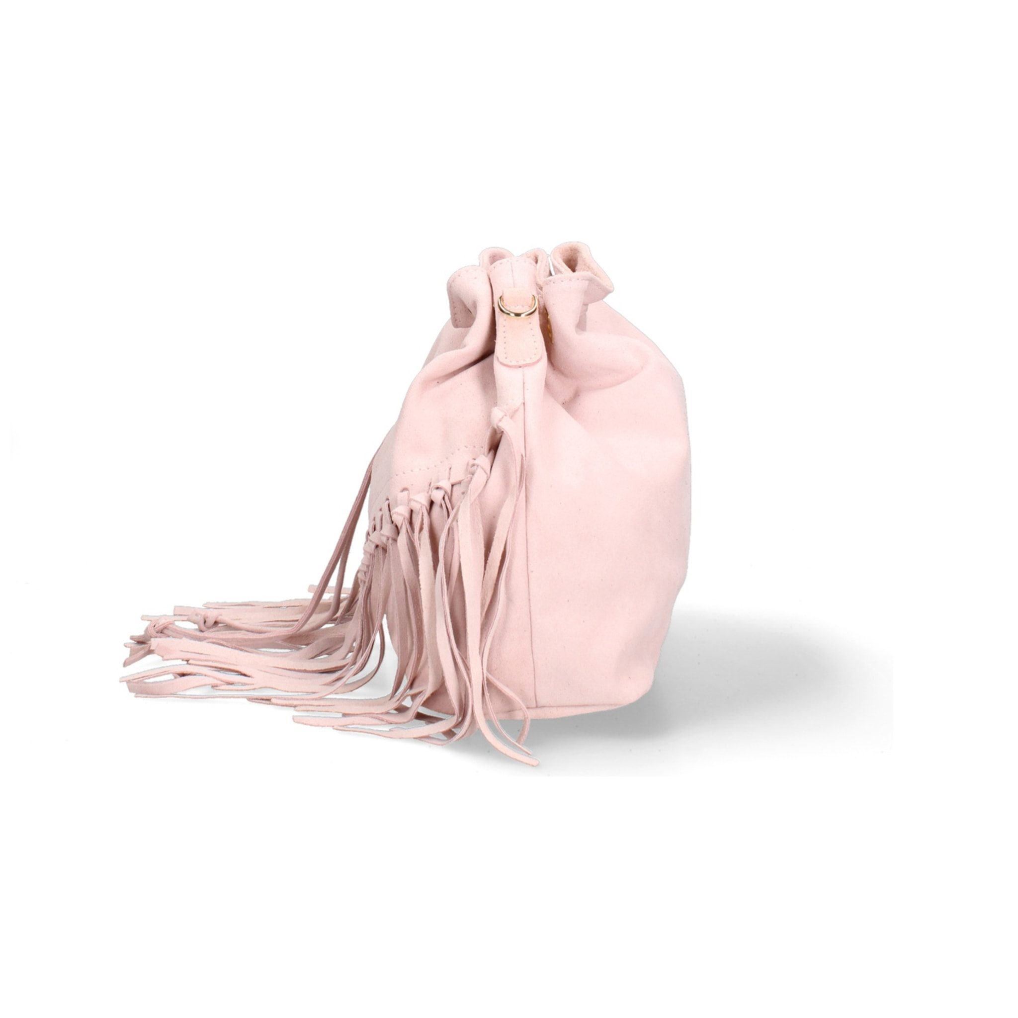 Borsa a secchiello da donna Made in Italy - Modello Umbria Plus - Pelle scamosciata - 25.0 x 22.0 x 13.0 cm