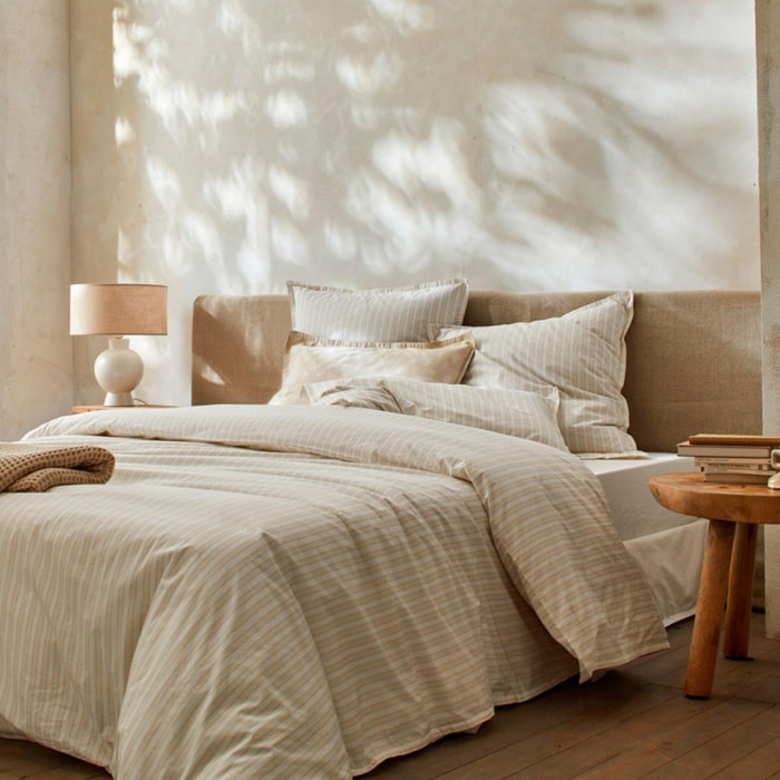 Housse de couette KERALA en 100% percale de coton organic- sable - vendue seule