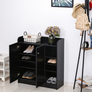 Armoire / etagere / meuble a chaussures très pratique en panneaux de particules noir