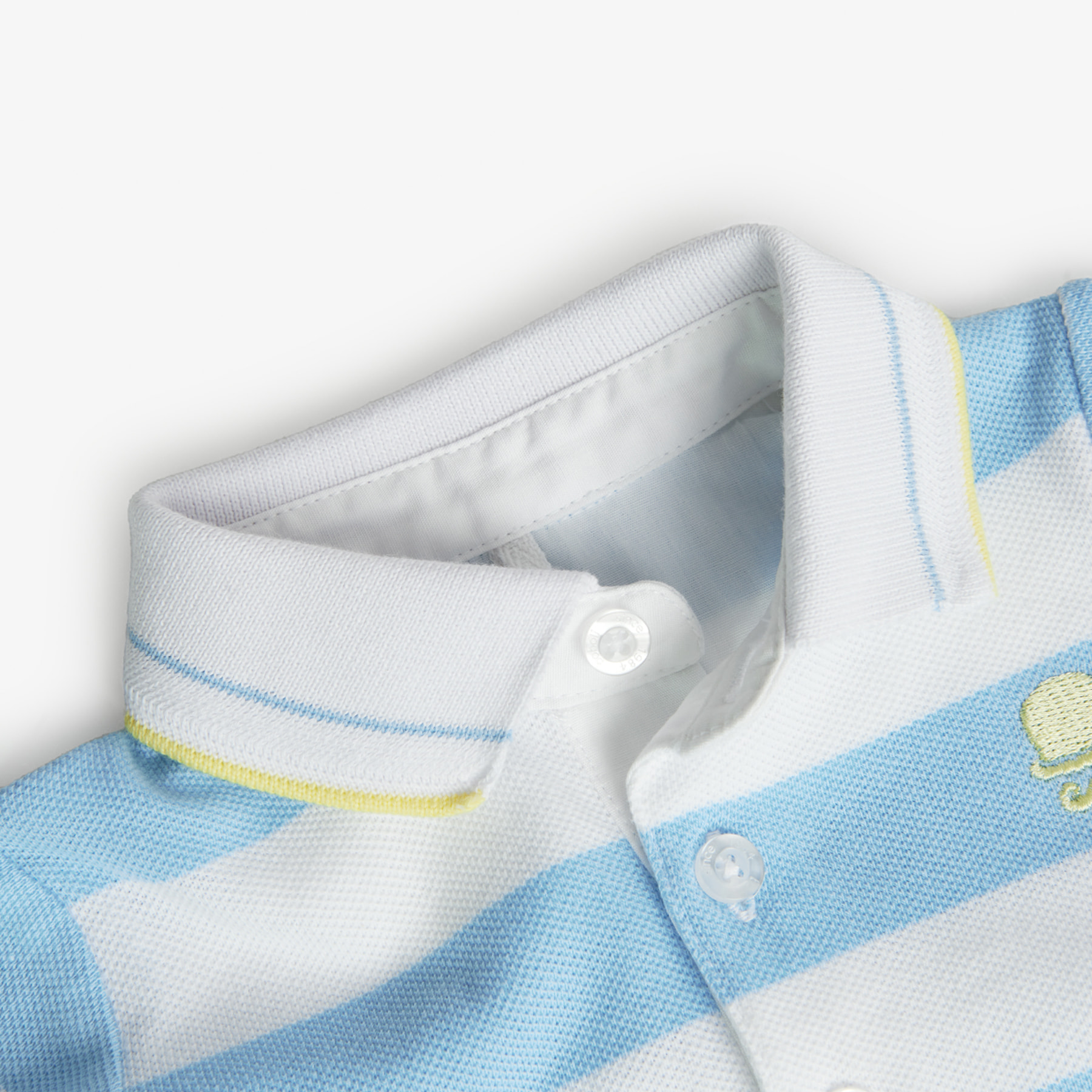 Pelele niÃ±o, piquÃ©, estampado de rayas, azul claro