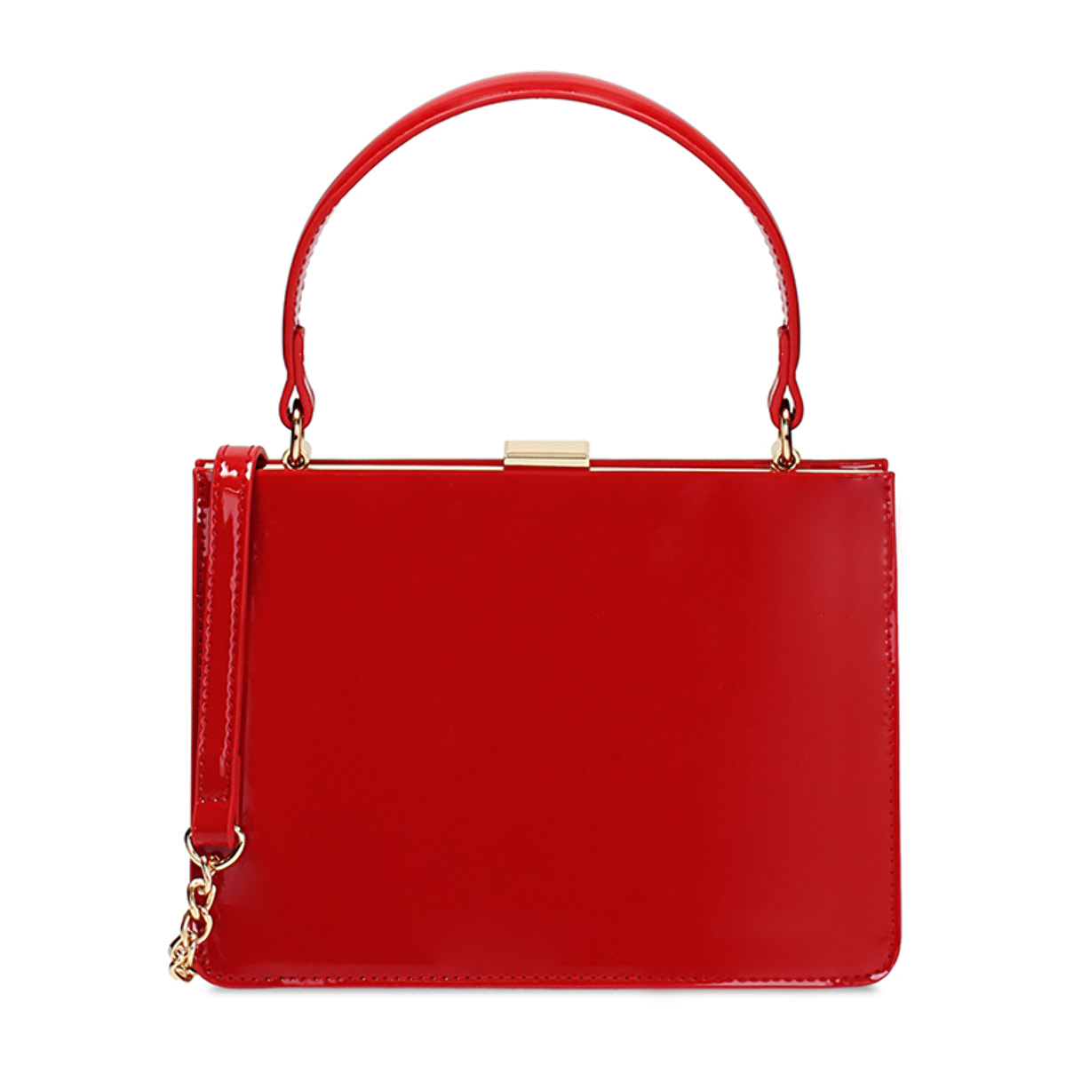 Mini bag donna rossa in vernice
