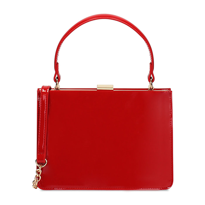 Mini bag donna rossa in vernice