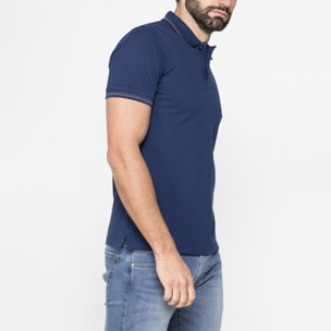 POLO IN PIQUET DI COTONE CON TIPPING A CONTRASTO
