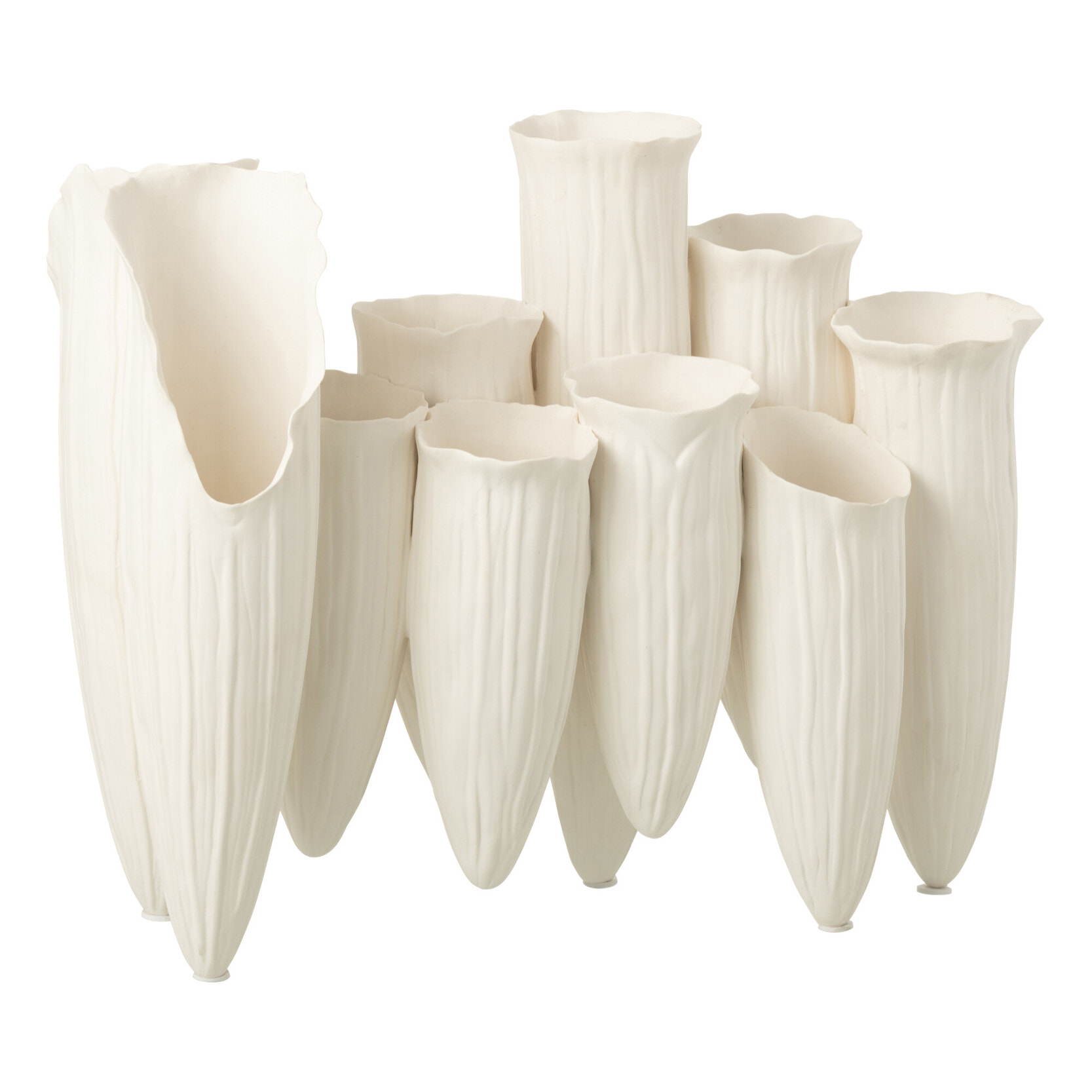 J-Line vase Soliflore Helix Cylindre - céramique - blanc