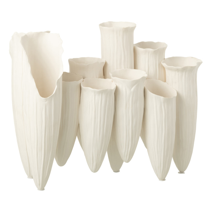 J-Line vase Soliflore Helix Cylindre - céramique - blanc