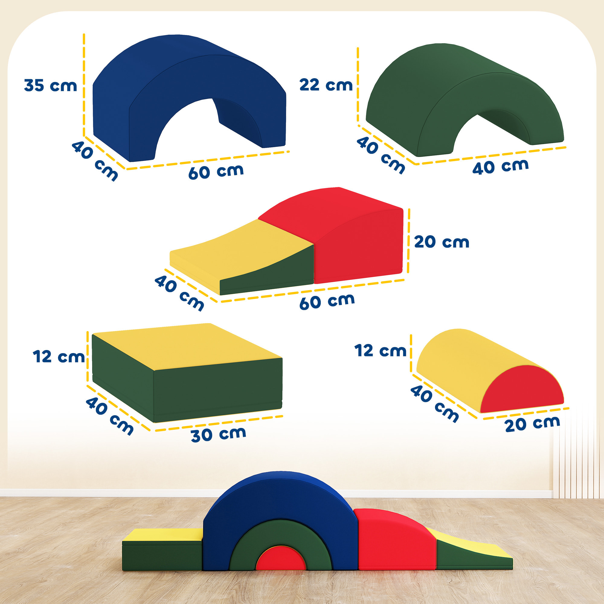 Parcours motricité bébé 5PCS mousse EVA multicolore