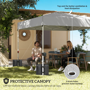 Tonnelle pliante pop up 3 x 3 m protection UPF 50+ tissu oxford crème