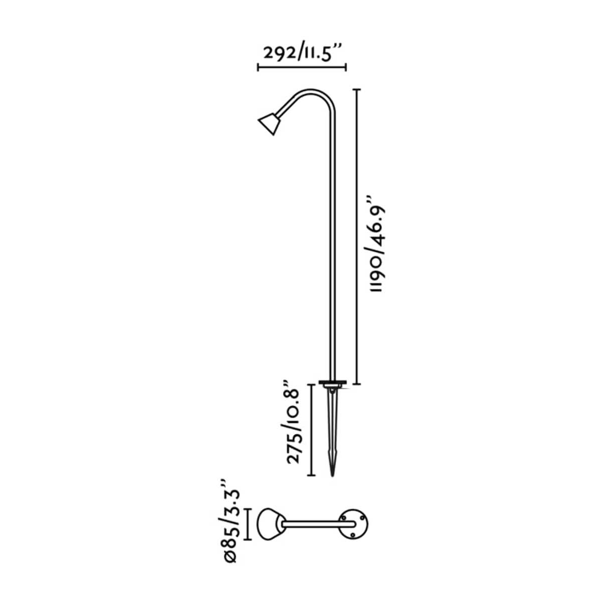 LILY 1190 Lampada pichetto nero