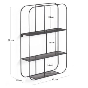 Kave Home - Mensola Veneranda in metallo verniciato nero 42 x 60 cm