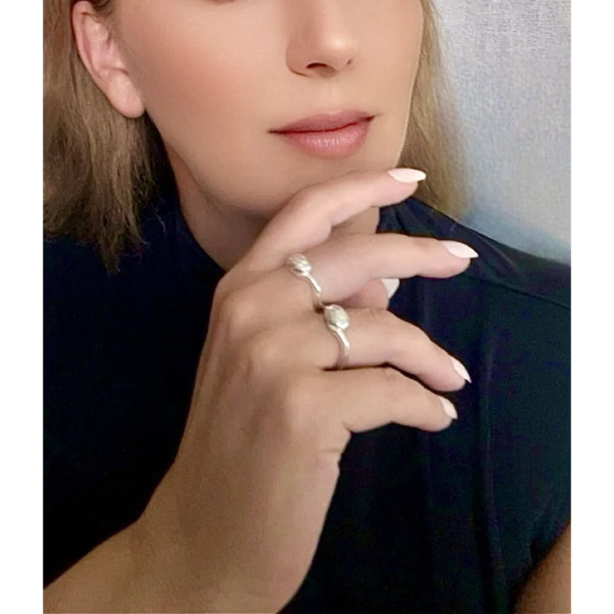 Pareja de anillos Vida en plata chapado 10µ