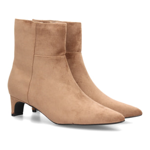 Botines de ante elegantes de tacón bajo femenino
