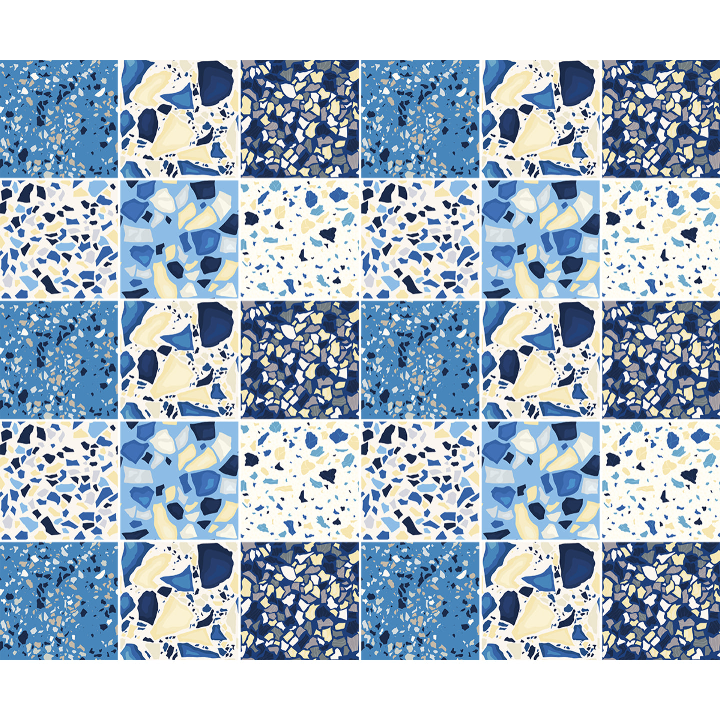 Stickers muraux - Sticker Mural Carrelage adhésif Cuisine Salle de Bain - 30 STICKERS CARREAUX DE CIMENT TERRAZZO YUMI
