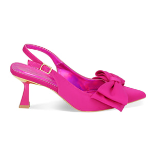 Zapatos de tacón descubierto fucsia