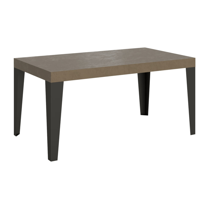 Table extensible 90x160/264 cm Flame taupe pieds anthracite