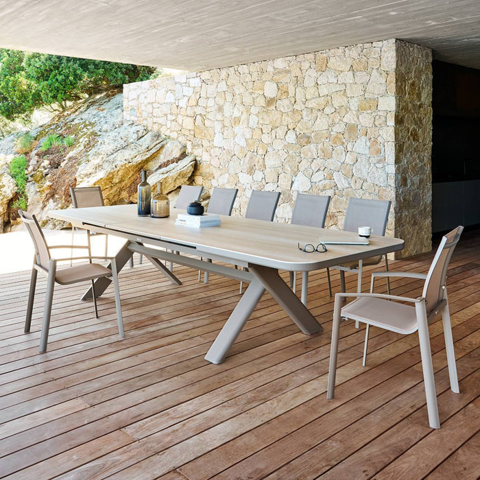 Table de jardin 12 places Volupty extensible café