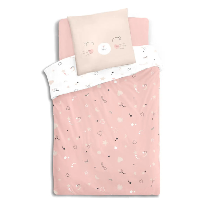 Parure de lit enfant "Chat" - coton 140x200 cm