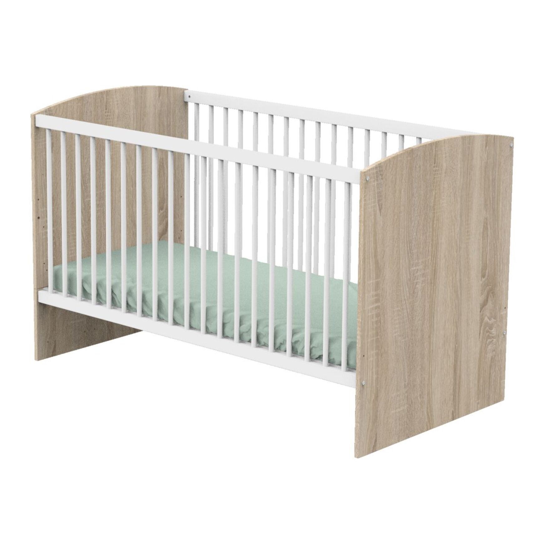 Chambre bébé évolutive Access, Lit 140x70 et Commode à langer - Chêne doré
