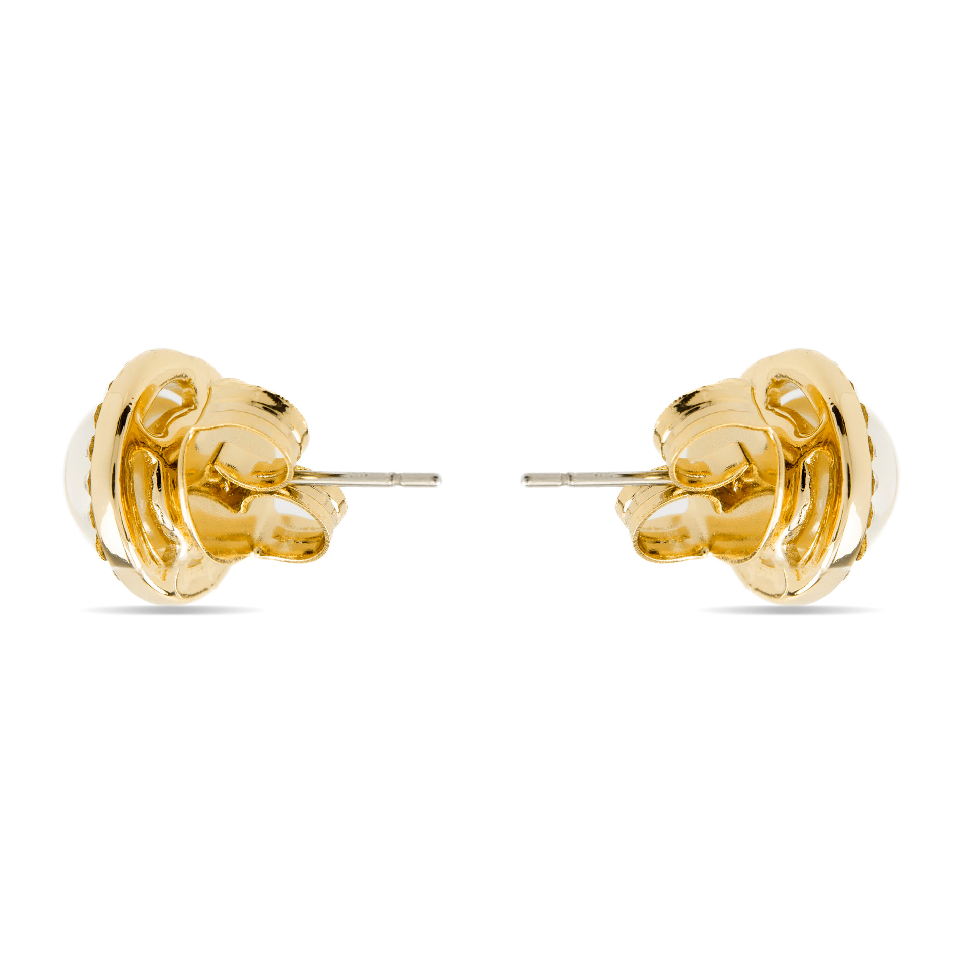 Pendientes con Perla Blanca acabado oro 18k