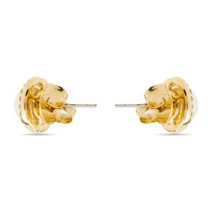 Pendientes con Perla Blanca acabado oro 18k