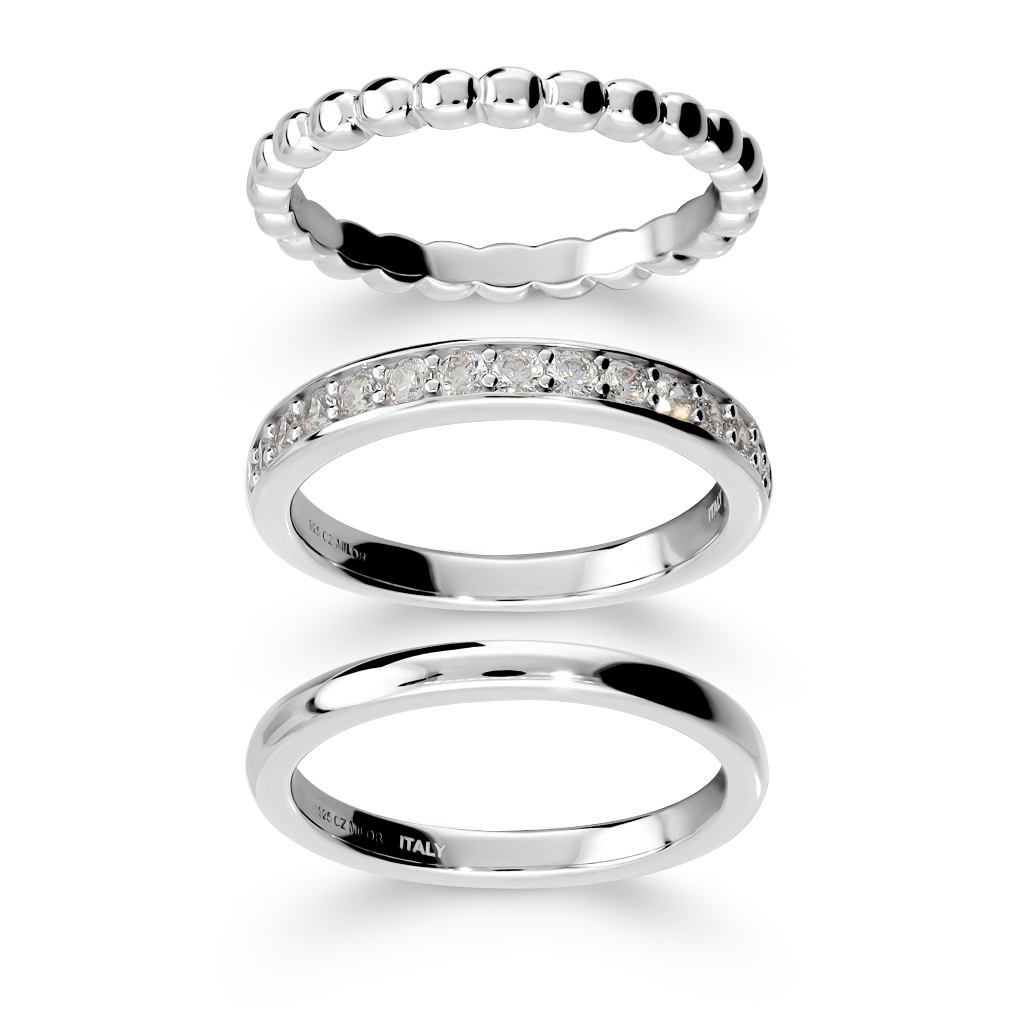Set Anelli in Argento 925 con Cubic Zirconia