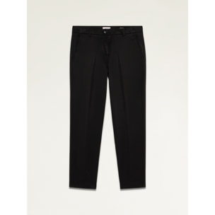 Oltre - Tencel blend stovepipe trousers - Negro