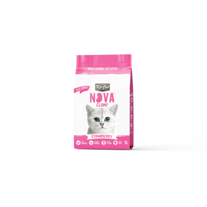 Kit Cat Arena Eco Nova - Strawberry 7 L Arena para gatos