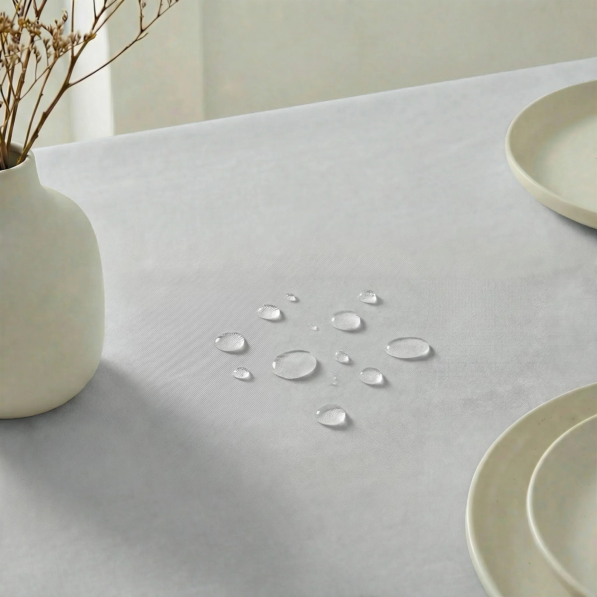 Nappe antitache au toucher tissu imperméable GRIS PIERRE